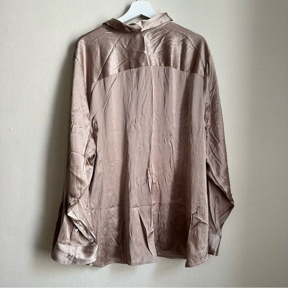 99 madewell no449 Plus Darted Satin Button-Up Shirt in matchstick size 28W - Picture 5 of 7